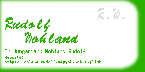 rudolf wohland business card